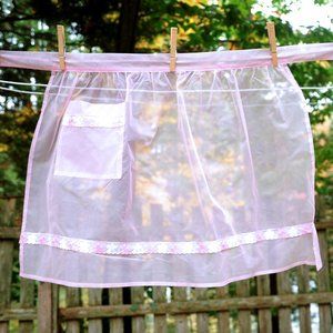 VTG Pastel Pink Illusion Fancy Hostess Apron